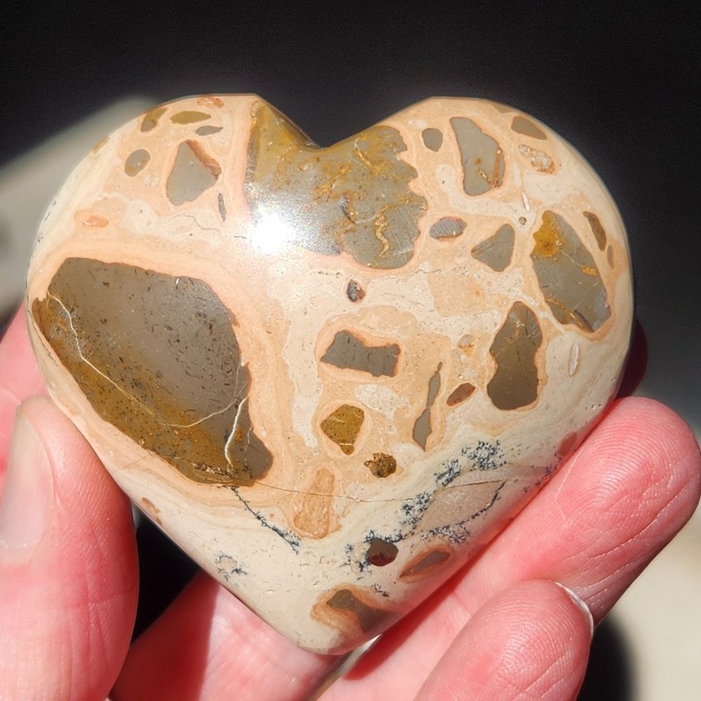 Peruvian Leopardite Jasper Heart Mineral Natural Stone Valentine